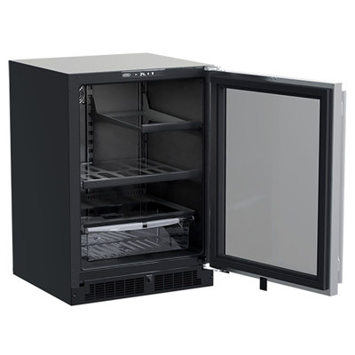 Marvel Appliances 5.3 Cubic Feet Convertible Black/Stainless Steel/Clear Mini Fridge | Fridge.com