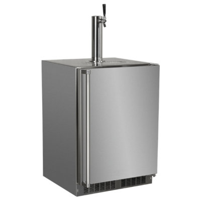 5.7 Cubic Feet Stainless Steel Outdoor Built-In Kegerator with Door Lock and Adjustable Temperature | Fridge.com