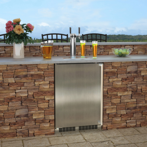 5.7 Cubic Feet Stainless Steel Outdoor Built-In Kegerator With Door Lock And Adjustable Temperature - View 2 | Fridge.com