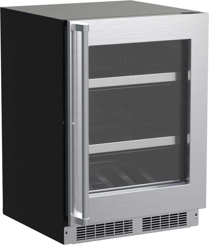 Marvel 24"W. Professional 5.5 Cu.Ft. Built-In Dual Zone Beverage Center - Stainless Steel Frame with Glass | Fridge.com