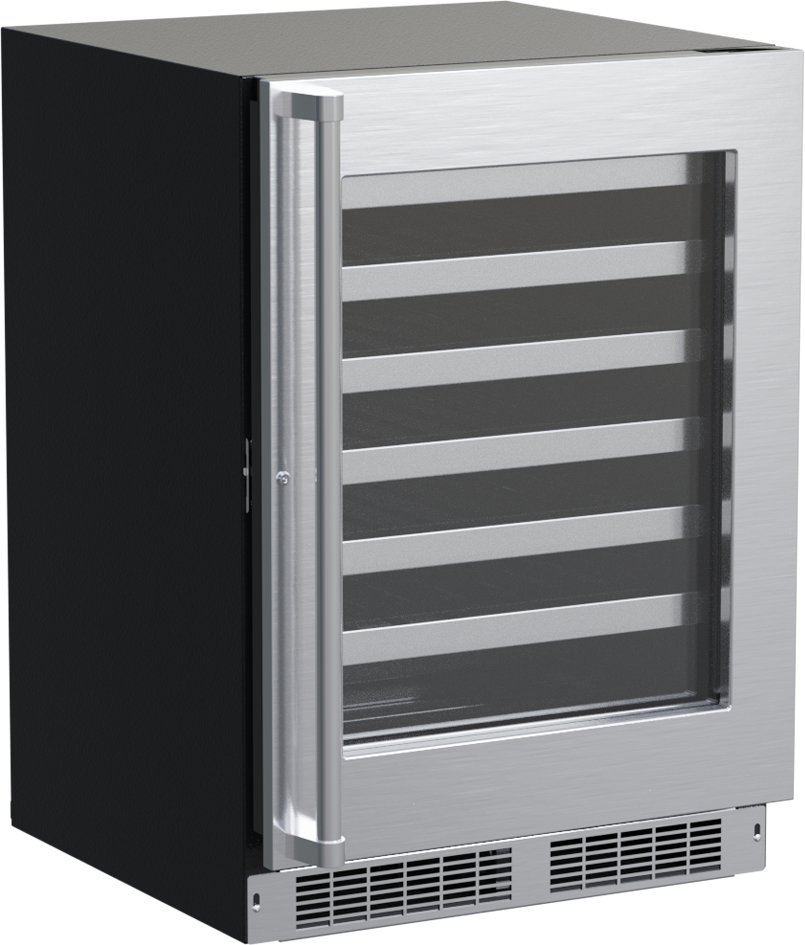 Marvel 24"W. Professional 5.2 Cu.Ft. Built-In Single Zone Wine Refrigerator - Stainless Steel Frame with Glass | Fridge.com