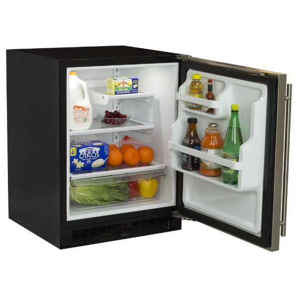 Marvel 24"W. Low Profile 4.6 cu.ft. Built-In Refrigerator With Maxstore Bin And Door Storage - Stainless Steel - View 3 | Fridge.com
