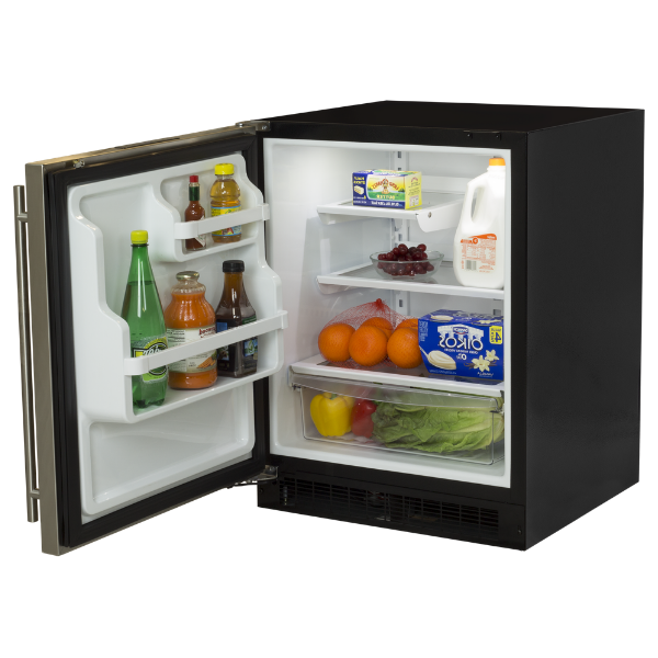 Marvel 24"W. Low Profile 4.6 cu.ft. Built-In Refrigerator With Maxstore Bin And Door Storage - Stainless Steel - View 3 | Fridge.com