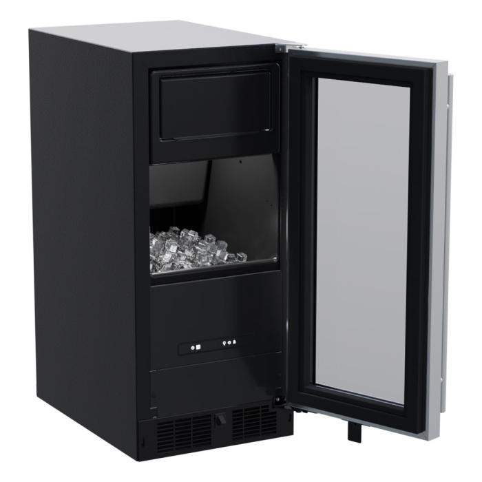 Marvel 15"W. Classic Built-In 39 lb. Daily Production Clear Ice Machine - Stainless Steel Frame With Glass - View 2 | Fridge.com