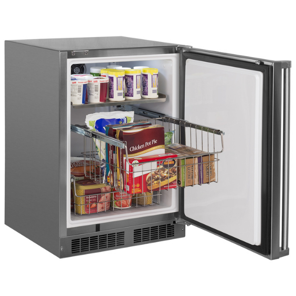 Marvel 24"W. Outdoor 4.9 Cu.Ft. Built-in Upright Freezer - Stainless Steel | Fridge.com