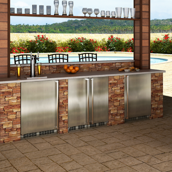Marvel 24"W. Outdoor 4.9 Cu.Ft. Built-in Upright Freezer - Stainless Steel | Fridge.com