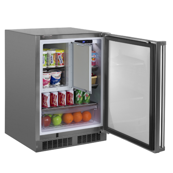 Marvel 24"W. Outdoor 4.9 cu.ft. Built-In Refrigerator Freezer - Stainless Steel - View 3 | Fridge.com