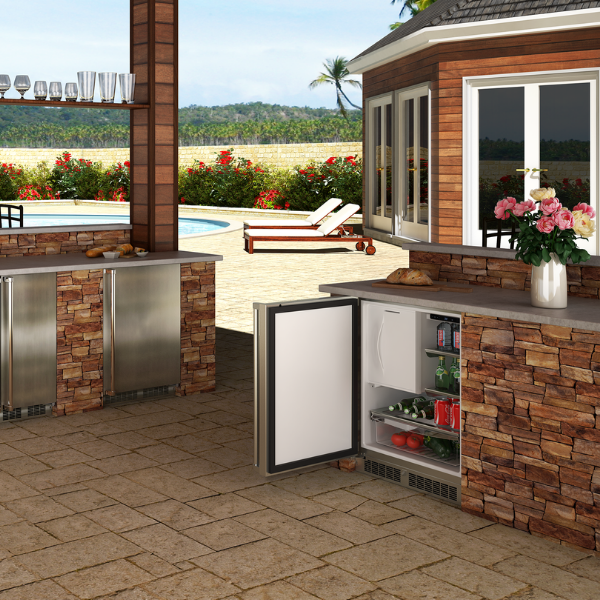 Marvel 24"W. Outdoor 4.9 cu.ft. Built-In Refrigerator Freezer - Stainless Steel - View 4 | Fridge.com