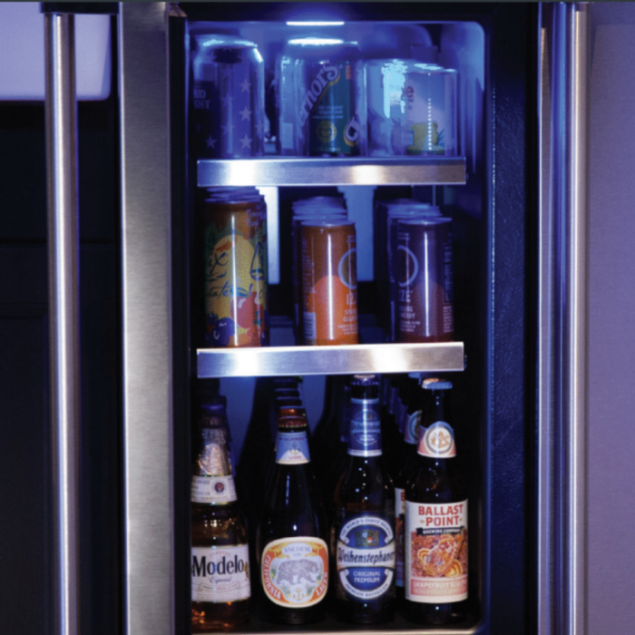 Marvel 15"W. Professional 2.7 cu.ft. Built-In Dual Zone Beverage Center - Stainless Steel - View 3 | Fridge.com