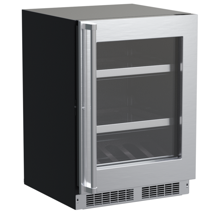 Marvel 24"W. Professional 5.5 cu.ft. Built-In Dual Zone Beverage Center - Stainless Steel Frame With Glass - View 2 | Fridge.com