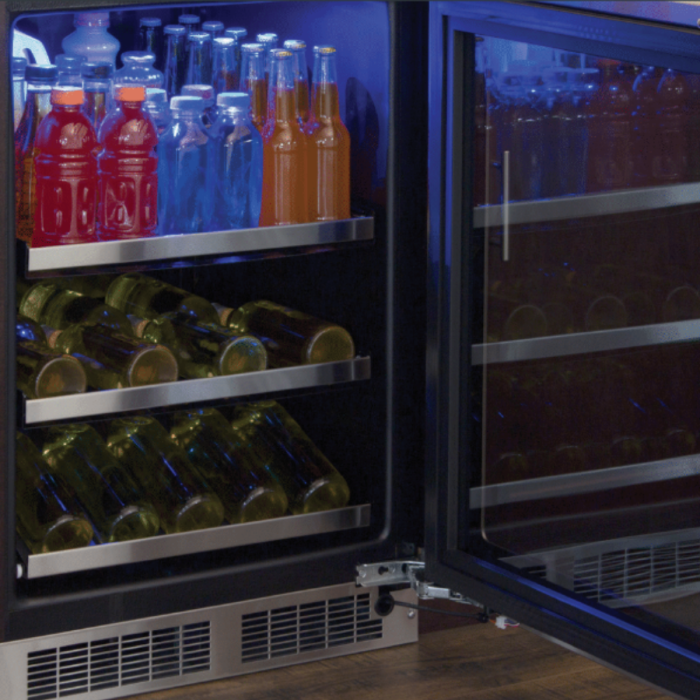 Marvel 24"W. Professional 5.5 cu.ft. Built-In Dual Zone Beverage Center - Stainless Steel Frame With Glass - View 4 | Fridge.com