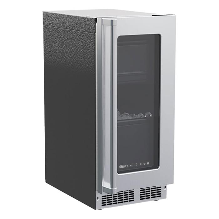 Marvel 15"W. Professional Built-In 39 lb. Daily Production Clear Ice Machine With Factory-Installed Pump - Stainless Steel Frame With Glass - View 2 | Fridge.com