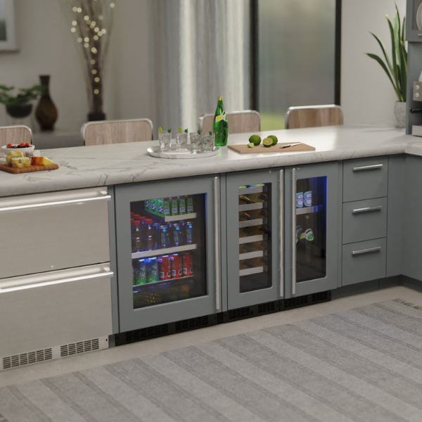 Marvel Appliances 5.5 Cubic Feet Convertible Mini Fridge With Wood/Glass Door - View 3 | Fridge.com