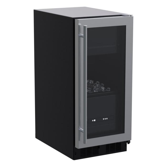 Marvel 15"W. Classic Built-In 39 lb. Daily Production Clear Ice Machine With Factory-Installed Pump - Stainless Steel Frame With Glass - View 2 | Fridge.com