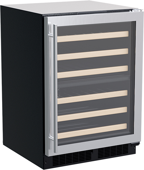 23.88'' 40 Bottle Dual Zone Built-in Wine Refrigerator with Glass Door | Fridge.com