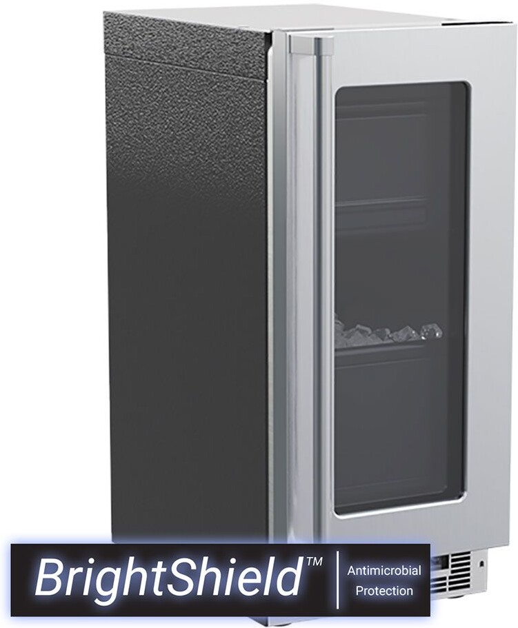 Marvel 15"W. Professional Built-in 39 Lb. Daily Production Clear Ice Machine with Factory-Installed Pump - Stainless Steel Frame with Glass | Fridge.com