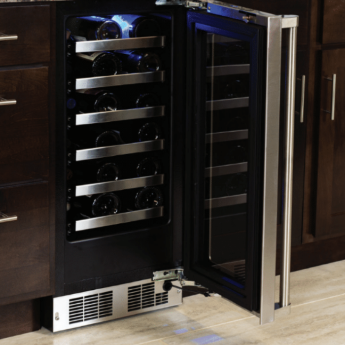 Marvel Appliances Single Zone 14.88'' Built-In 24 Bottle Built-In With Reversible Door - View 4 | Fridge.com