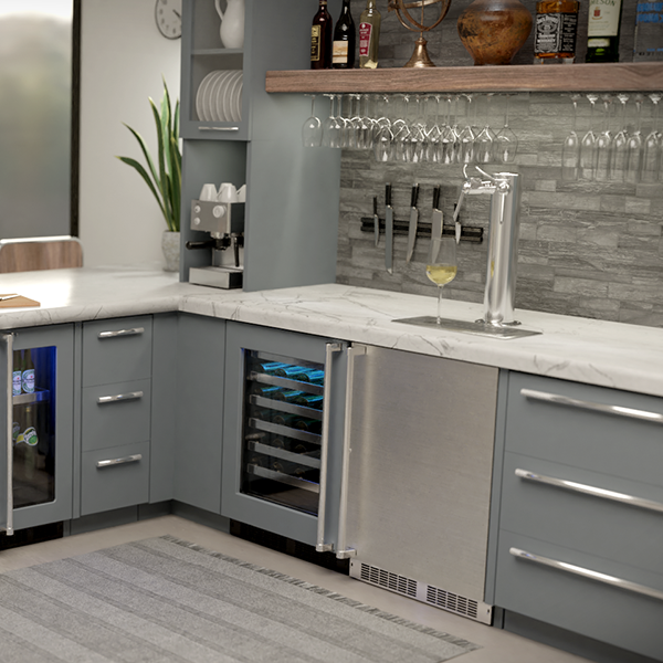Marvel Appliances Single Zone 23.88'' Built-In 48 Bottle Built-In With Reversible Door - View 3 | Fridge.com