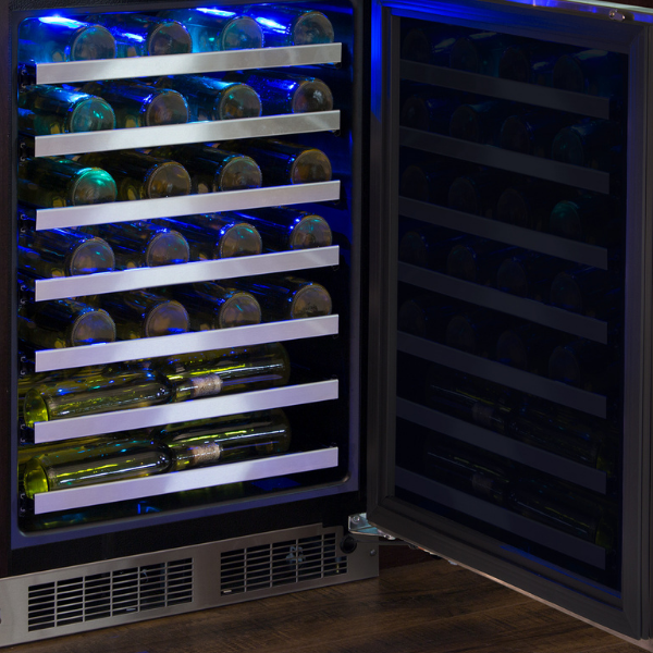 Marvel 24"W. Professional 5.2 cu.ft. Built-In Single Zone Wine Refrigerator - Stainless Steel Frame With Glass - View 4 | Fridge.com