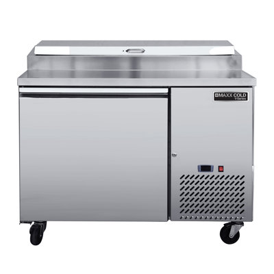 Maxx Cold V-Series 1 Door Refrigerated Pizza Prep Table, in Stainless Steel | Fridge.com