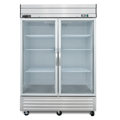 Maxx Cold V-Series 2 Glass Door Reach-In Refrigerator, Bottom Mount, in Stainless Steel | Fridge.com