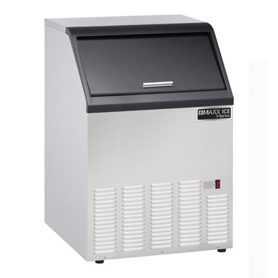 Maxx Ice V-Series Self-Contained Ice Machine, in Stainless Steel with Black Trim | Fridge.com