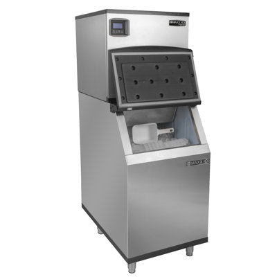 Maxx Ice V-Series Modular Ice Machine and Storage Bin, in Stainless Steel | Fridge.com