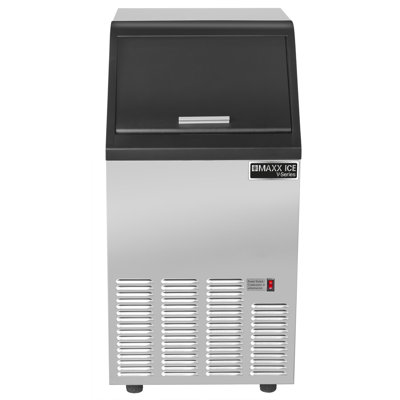 Maxx Ice V-Series Self-Contained Ice Machine, In Stainless Steel With Black Trim - View 1 | Fridge.com
