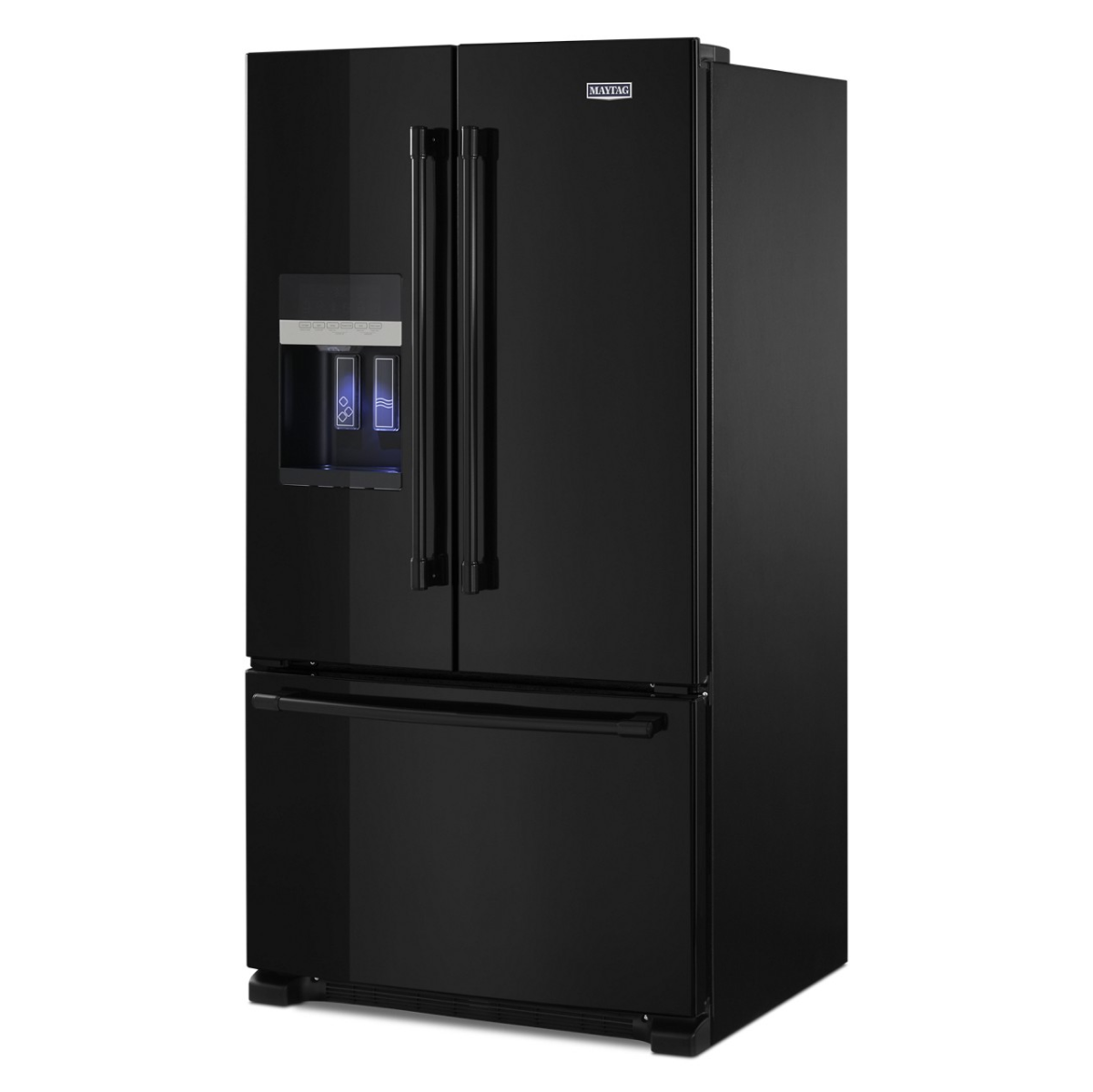 Maytag 36- in. Wide French Door Refrigerator W/ Powercold Feature, 25 cu. ft. in Black-On-Black - View 2 | Fridge.com