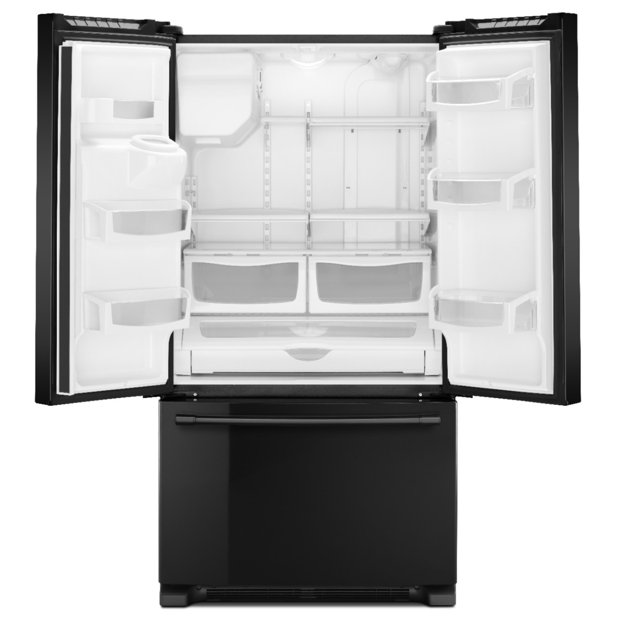 Maytag 36- in. Wide French Door Refrigerator W/ Powercold Feature, 25 cu. ft. in Black-On-Black - View 3 | Fridge.com