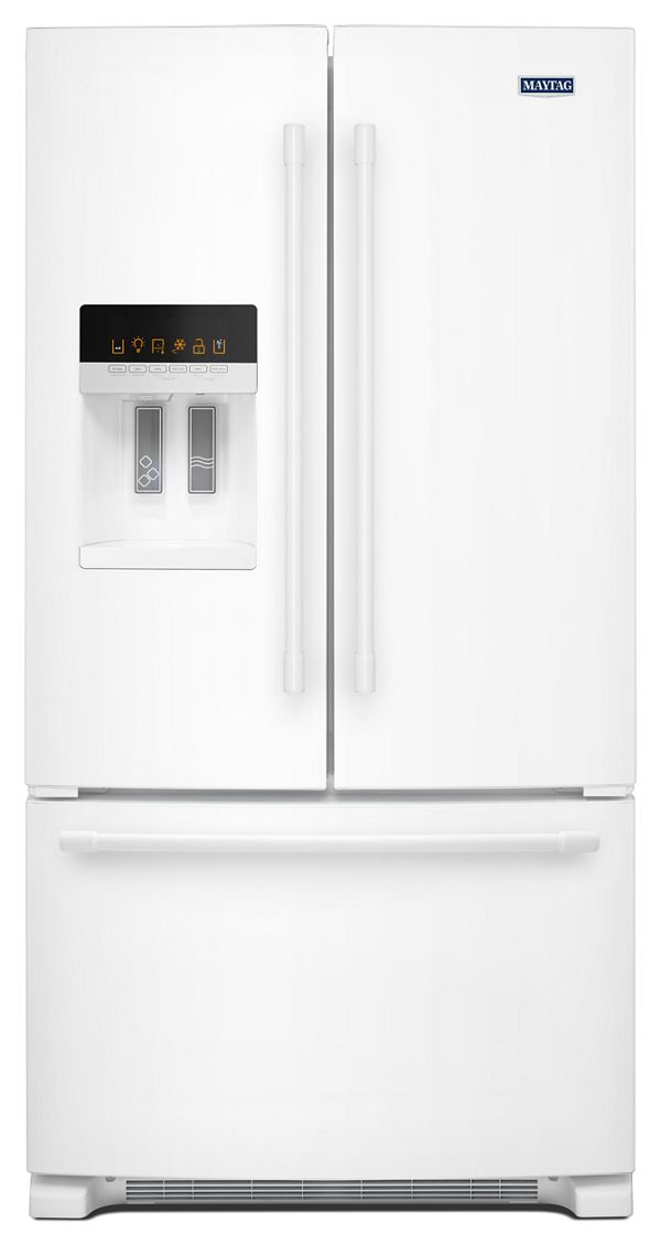 Maytag - 36 in. Wide 25 cu. ft. French Door Refrigerator with PowerCold Feature - White on White — FIN-0000793 | Fridge.com