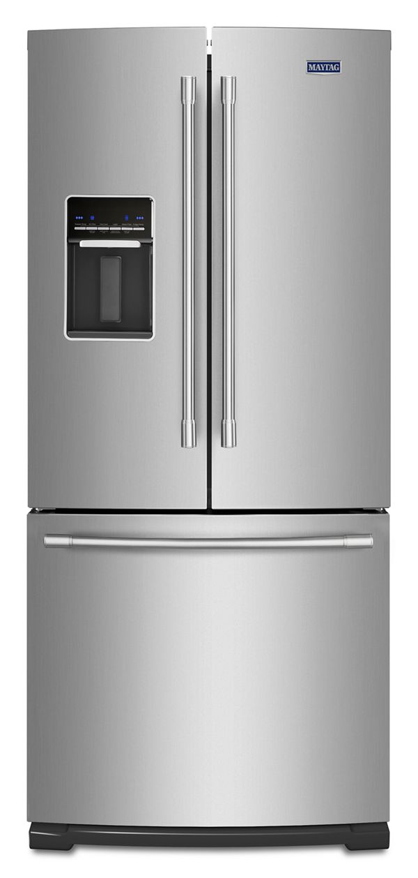 Maytag 30 In. Wide French Door Refrigerator W/ Exterior Water Dispenser, 20 Cu. Ft. In Fingerprint Resistant Stainless Steel | Fridge.com