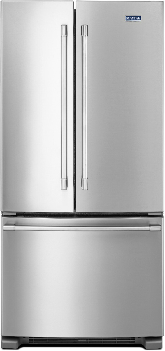 Maytag - 33 in. Wide 22 cu. ft. French Door Refrigerator with Water Dispenser - Stainless Steel | Fridge.com