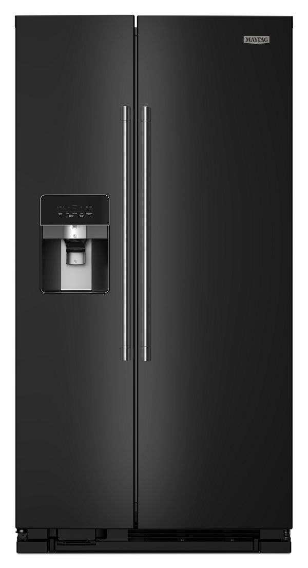 Maytag 36 In. Wide Side-By-Side Refrigerator, 25 Cu. Ft. In Black | Fridge.com