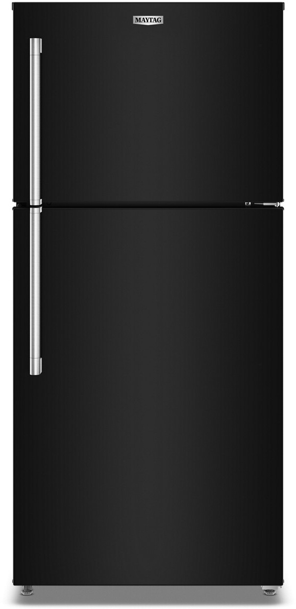Maytag - 30 in. Wide 19 cu. ft. Top-Freezer Refrigerator with Garage Mode - Black | Fridge.com