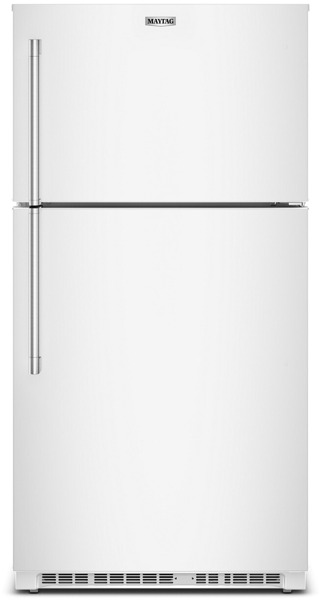 Maytag - 33 in. Wide 21 cu. ft. Top-Freezer Refrigerator with Garage Mode - White | Fridge.com