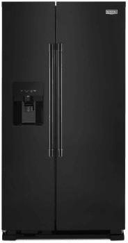 Maytag 36 in. Wide Side-By-Side Refrigerator W/ Exterior Ice And Water Dispenser, 25 cu. ft. in Black - View 2 | Fridge.com