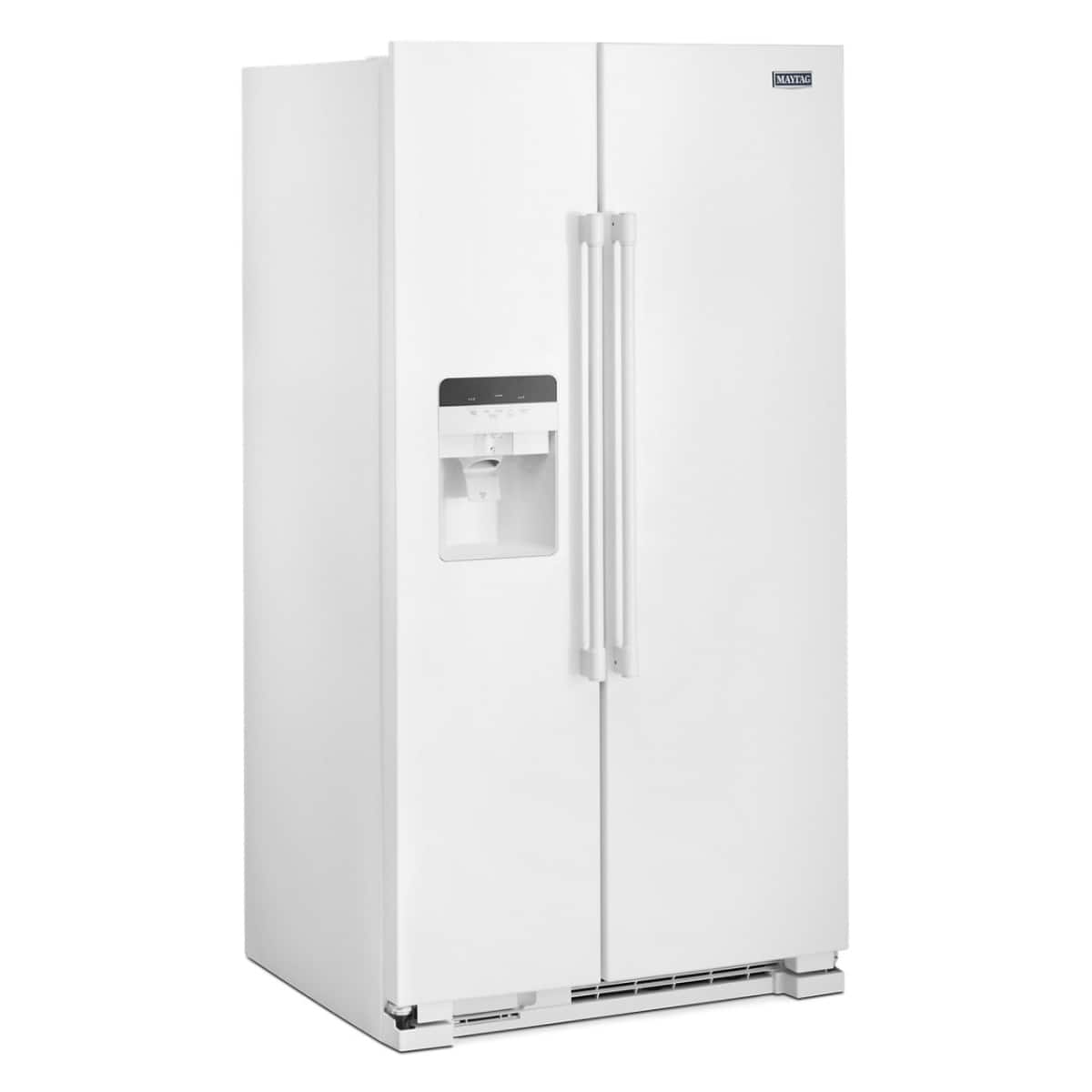 Maytag 36 in. Wide Side-By-Side Refrigerator W/ Exterior Ice And Water Dispenser, 25 cu. ft. in White - View 2 | Fridge.com