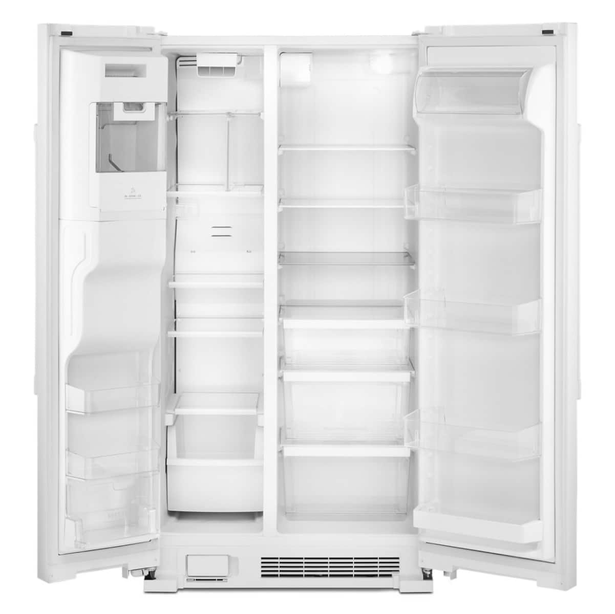 Maytag 36 in. Wide Side-By-Side Refrigerator W/ Exterior Ice And Water Dispenser, 25 cu. ft. in White - View 3 | Fridge.com