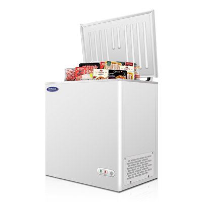 5.0 Cubic Feet Manual Defrost Chest Freezer with Stay-Open Lid, 7-Level Temperature Control, Lockable Design and Mobility Wheels for Commercial and Ho — FIN-0019400 | Fridge.com