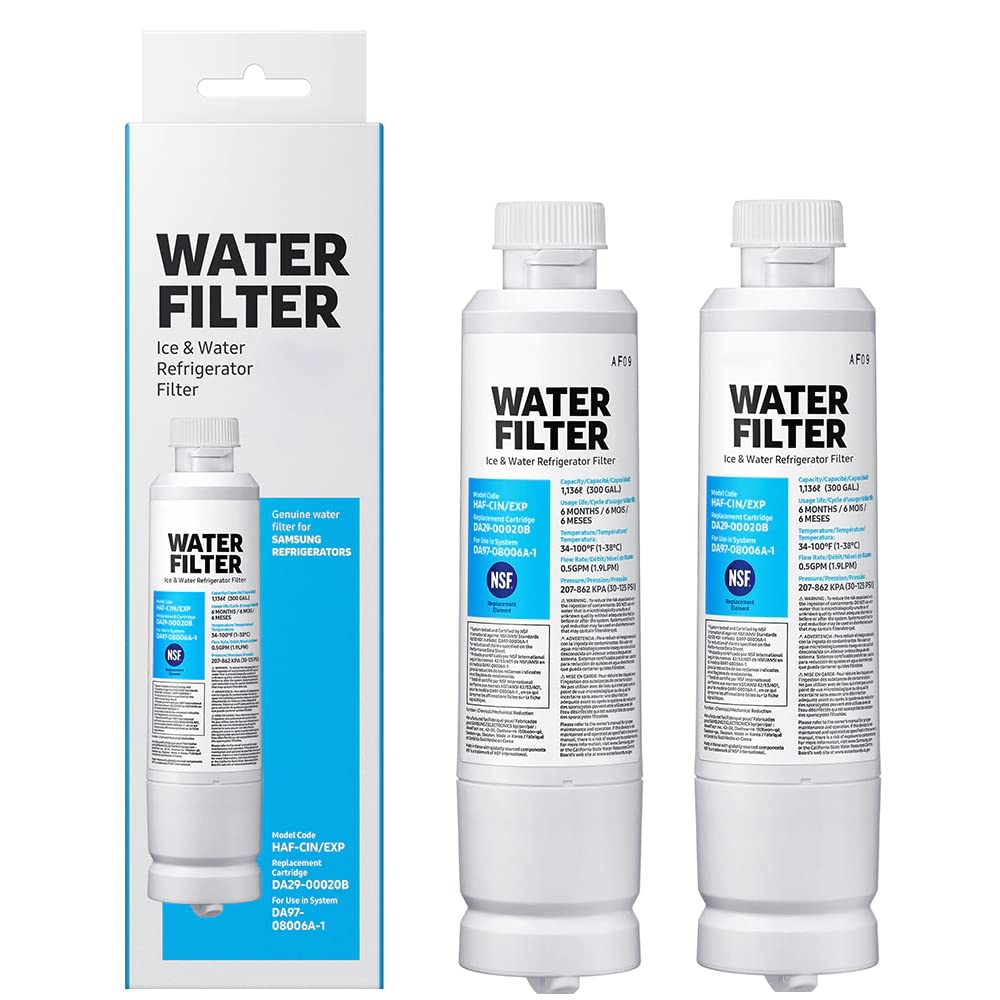 Microfilter Haf-Cin/Exp Refrigerator Water Filter, Compatible With DA29-00020B Carbon Block Filtration, 99% Contaminant Reduction, 6-Month Life 2 Pack | Fridge.com
