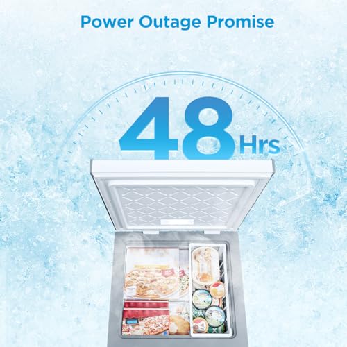Midea MERC05C4BAWW Chest Freezer, 5.1 Cubic Feet Freezer With Removable Basket, Interior LED Light, Adjustable Temperature, For Kitchen Apartment Office, White - View 5 | Fridge.com