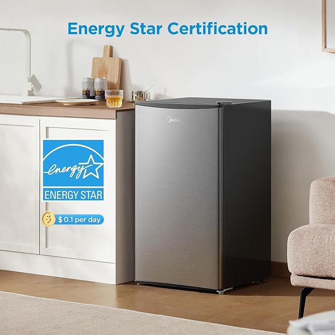 Midea 3.3 Cu.Ft Mini Fridge, Energy Star Certified, Low Noise For Office - View 5 | Fridge.com