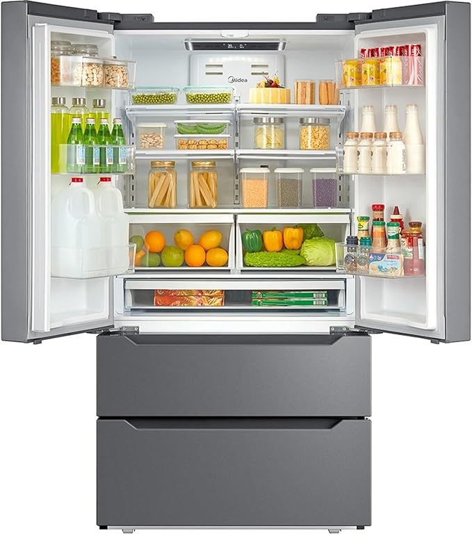 Midea 22.5 cu. ft. Counter-Depth 4-Door French Door Refrigerator - View 3 | Fridge.com