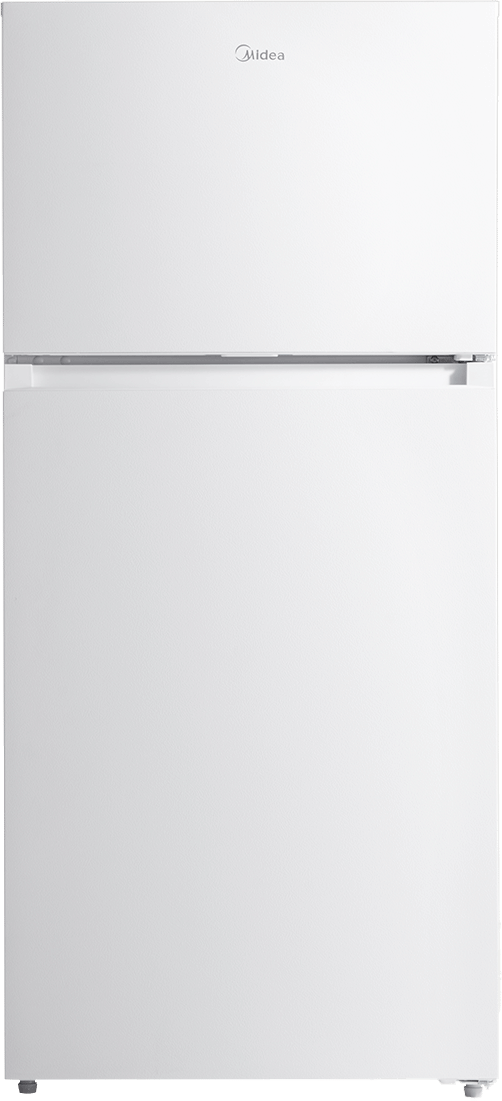 Midea MRT14D2BWW Refrigerator, 14.2 Cu.ft Top Mount Refrigerator Freezer-2 Door Fridge, Adjustable Electrical Thermostat Control, Reversible Door, Humidity-controlled, Frost-Free, ADA, White | Fridge.com