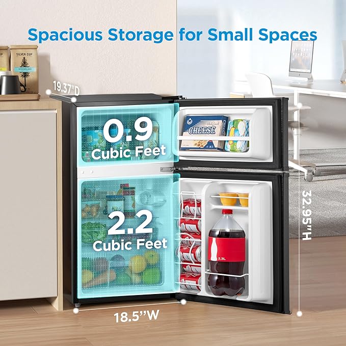 Midea 3.1 Cu.Ft Mini Fridge With Freezer, Energy Star Certified, For Dorm - View 2 | Fridge.com
