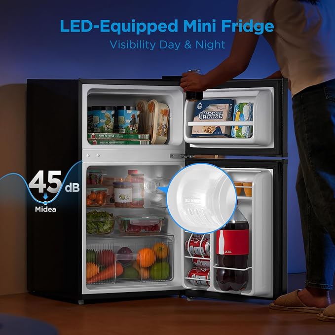 Midea 3.1 Cu.Ft Mini Fridge With Freezer, Energy Star Certified, For Dorm - View 4 | Fridge.com