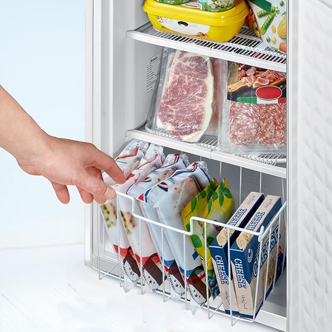 Midea WHS-109FW1 Upright Freezer, 3.0 Cubic Feet Mini Freezer, For Kitchen Apartment Office Basement Or Dormitory, White - View 5 | Fridge.com