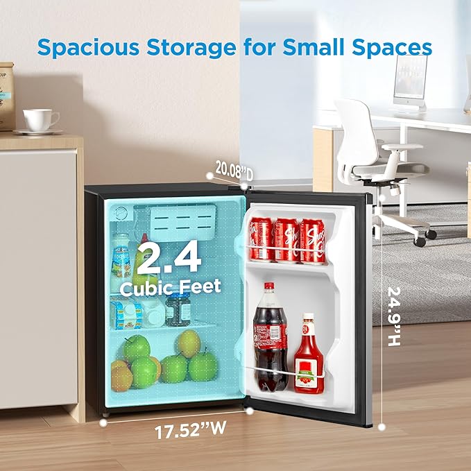 Midea Whs-87lss1 Refrigerator, 2.4 Cubic Feet, Stainless Steel - View 2 | Fridge.com