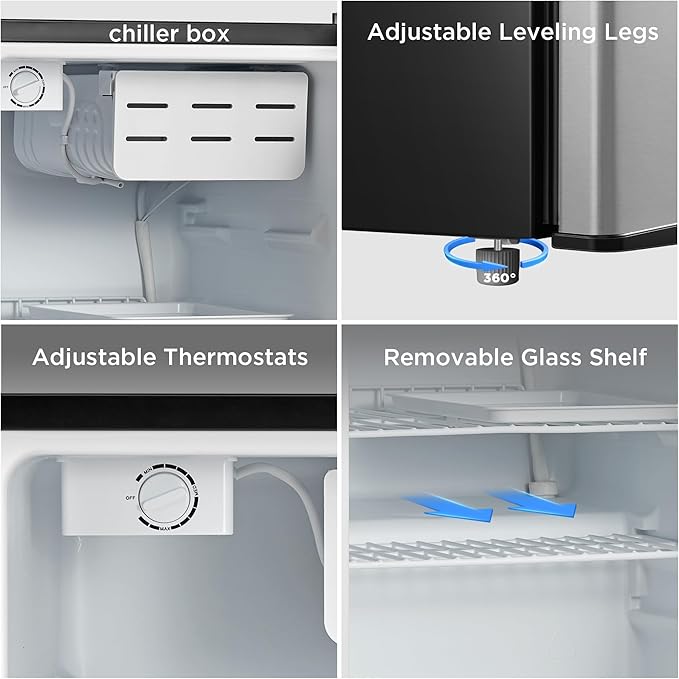 Midea Whs-87lss1 Refrigerator, 2.4 Cubic Feet, Stainless Steel - View 6 | Fridge.com